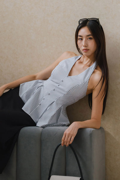 Kate Padded Halter Top (White)