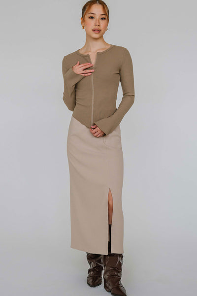 Aeris Dual-Zipper Top (Coffee)