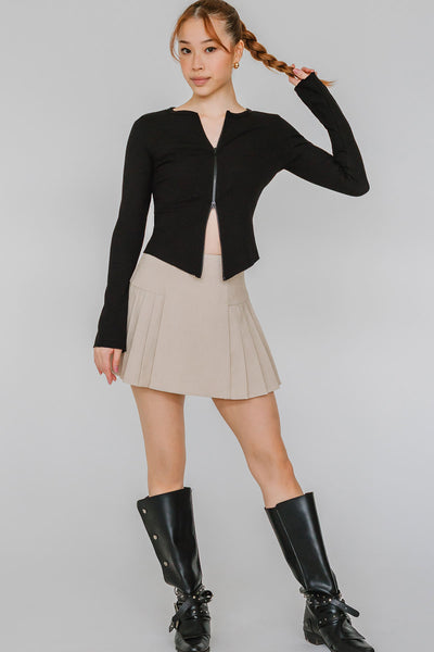 Aeris Dual-Zipper Top (Black)