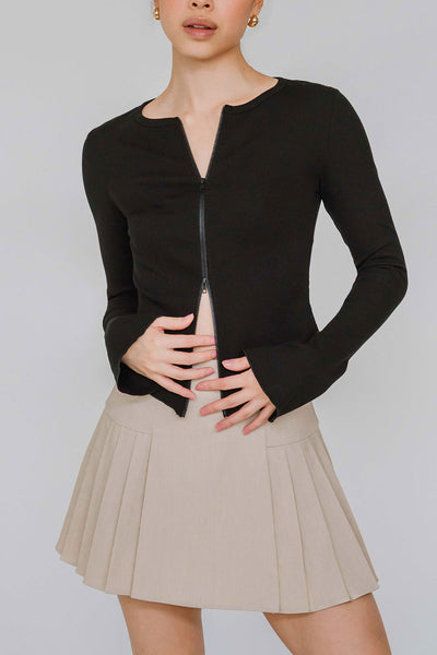 Aeris Dual-Zipper Top (Black)