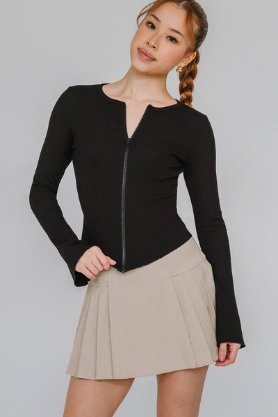 Aeris Dual-Zipper Top (Black)