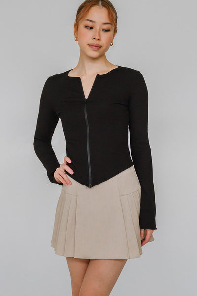 Aeris Dual-Zipper Top (Black)