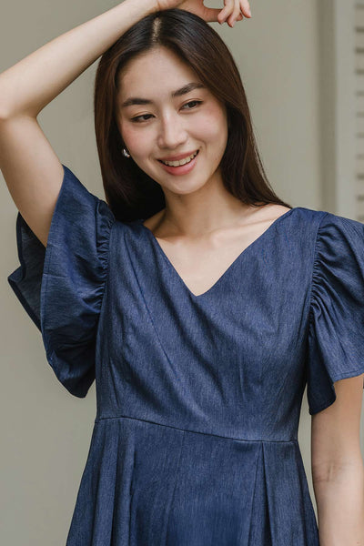 Madeira V-neck Romper (Blue)