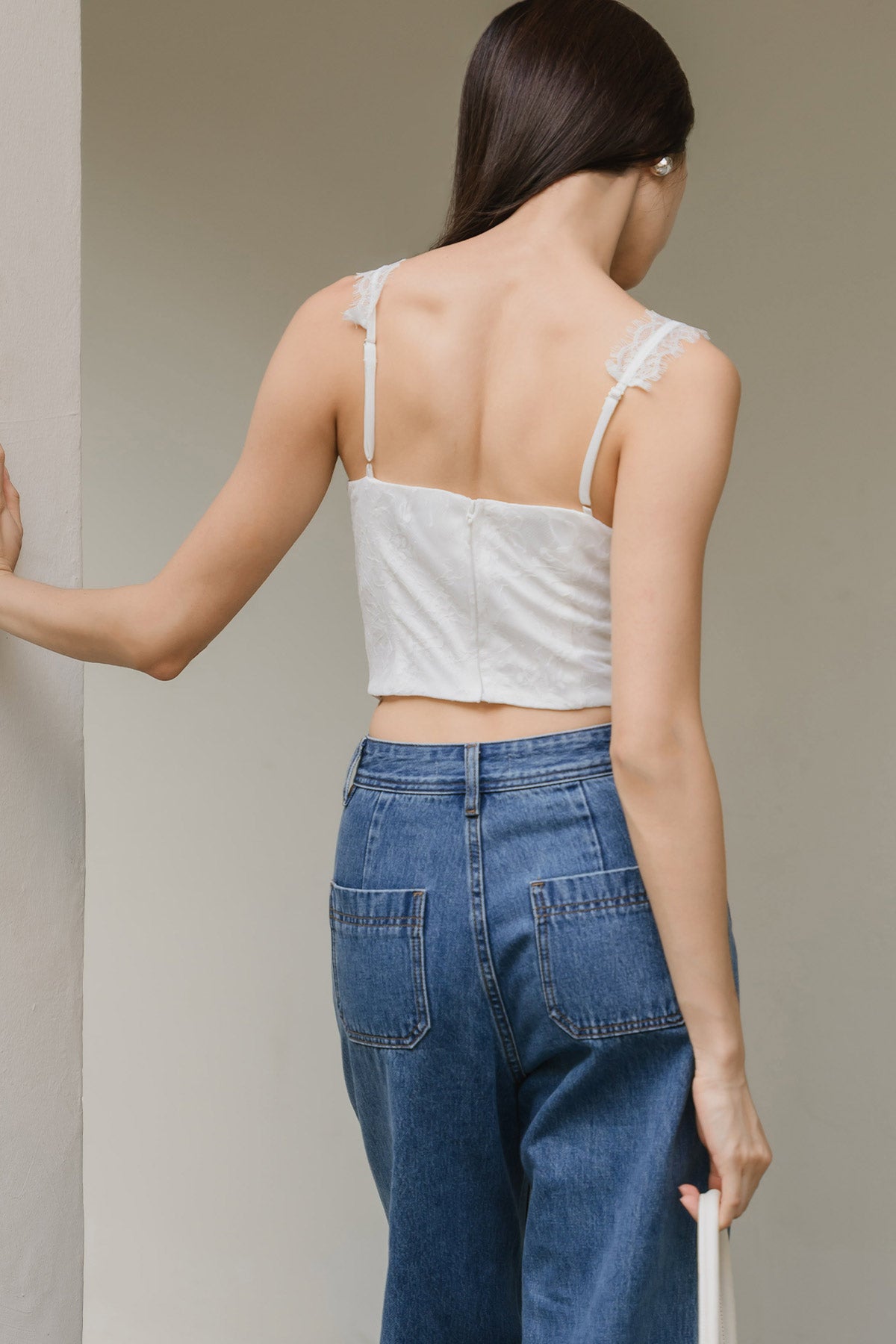 Odette Padded Lace Top (White)