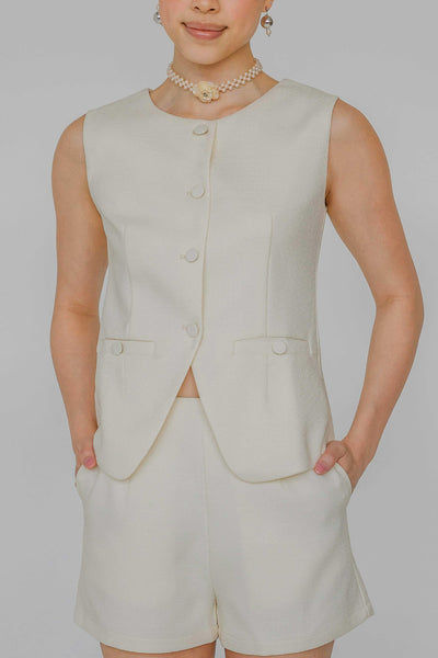 Polly Tweed Shorts (Cream)