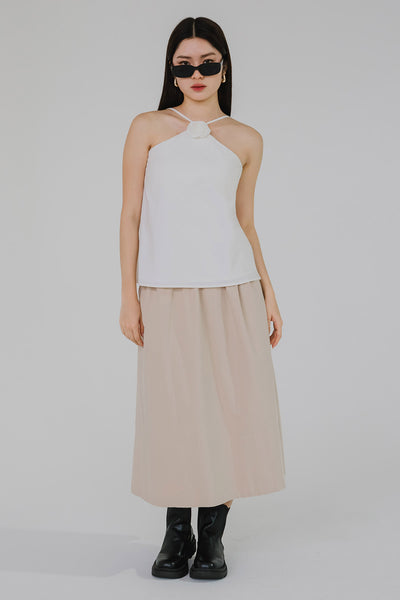 Melrose Padded Halter Top (White)