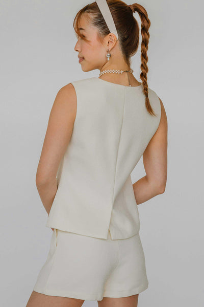 Polly Tweed Vest (Cream)