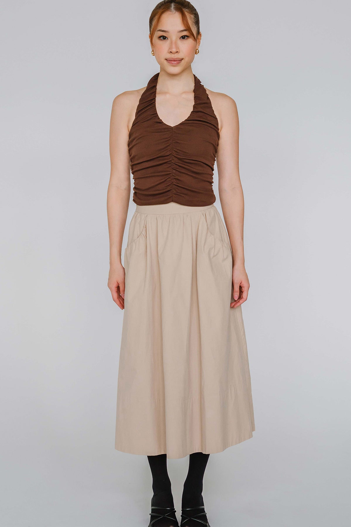 Sohee Padded Halter Top (Espresso)