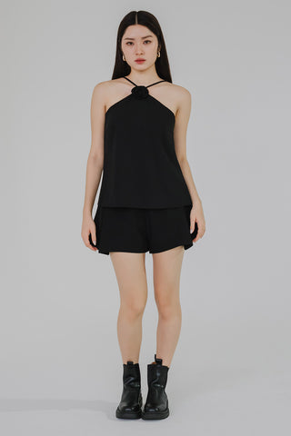 Melrose Padded Halter Top (Black)