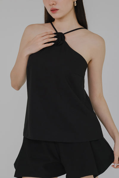 Melrose Padded Halter Top (Black)