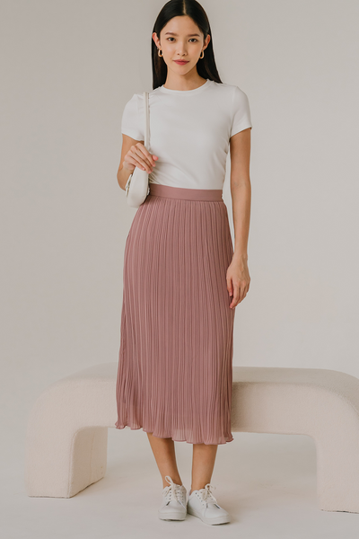 Bloomfold Pleat Skirt (Dusty Pink)