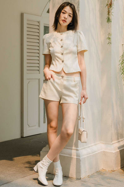 Kendall Denim Shorts (Cream)