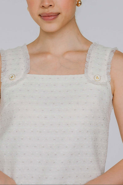 Afterglow Tweed Top (White)