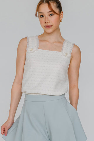 Afterglow Tweed Top (White)