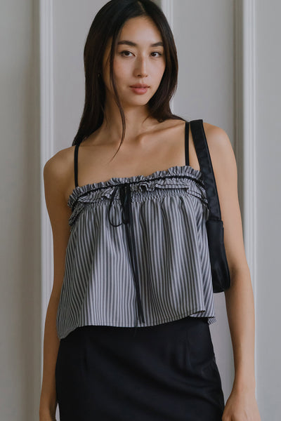 Agnes Padded Tie Top (Grey)