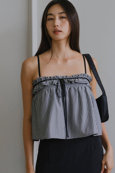 Agnes Padded Tie Top (Grey)