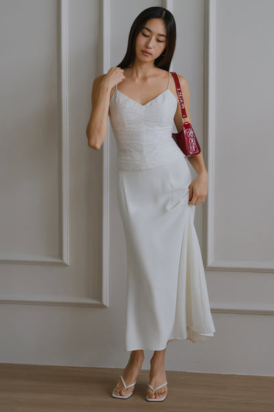 Millie’s Lace Trim Skirt (White)