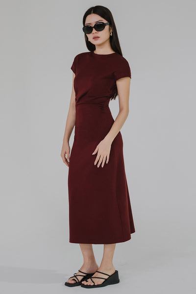 Terra Side Slit Dress (Cranberry Red)