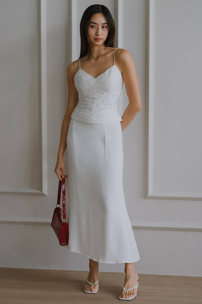 Millie’s Lace Trim Skirt (White)