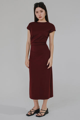 Terra Side Slit Dress (Cranberry Red)