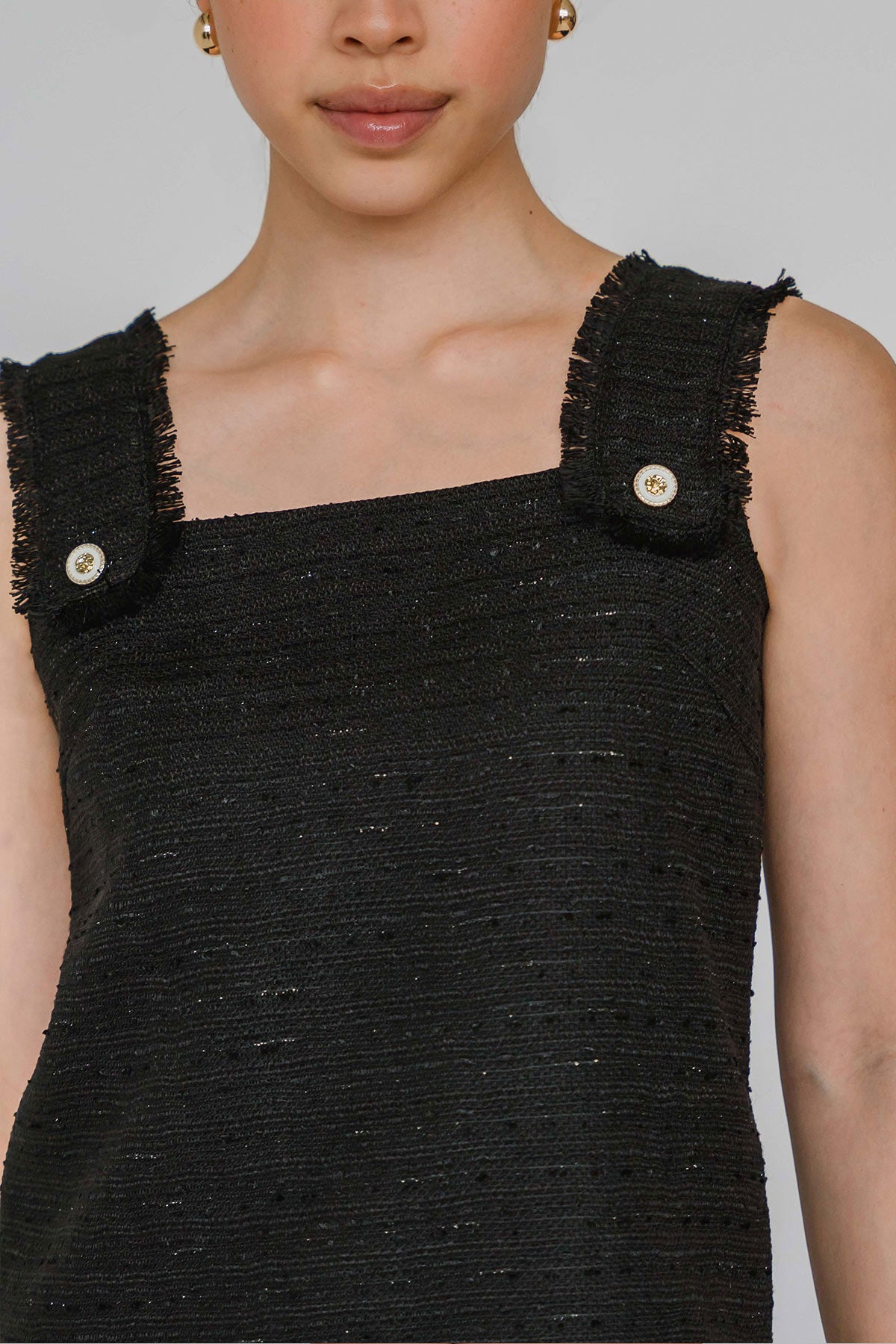 Afterglow Tweed Top (Black)