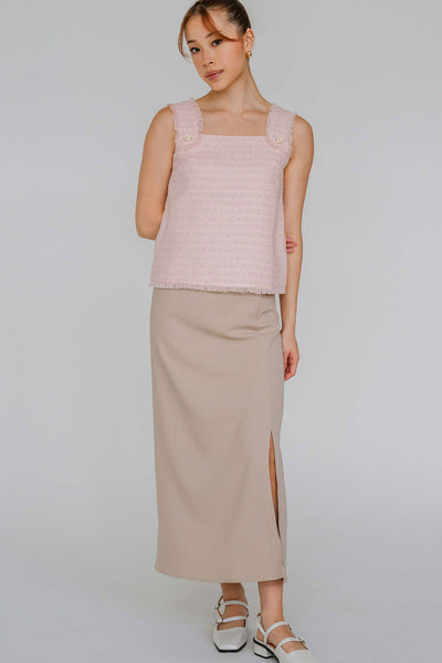 Afterglow Tweed Top (Pink)