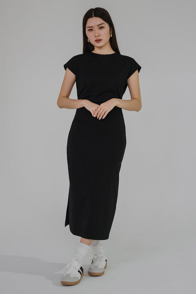 Terra Side Slit Dress (Black)