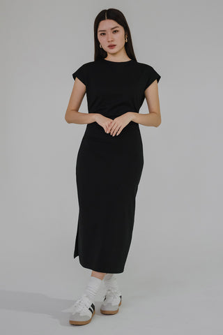 Terra Side Slit Dress (Black)