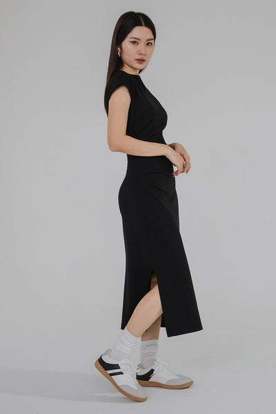 Terra Side Slit Dress (Black)