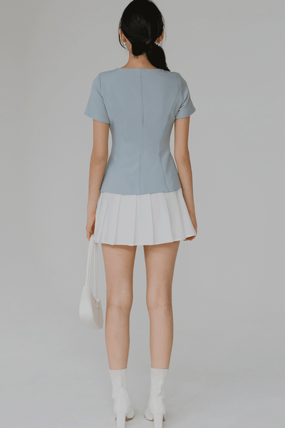 Yours Truly Square Neck Top (Blue)