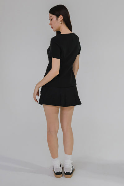 Yours Truly Square Neck Top (Black)