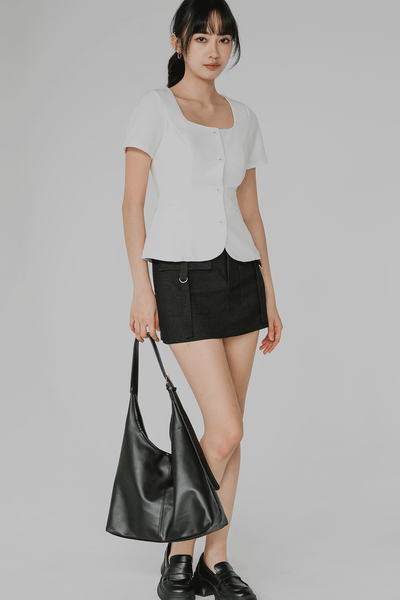 Yours Truly Square Neck Top (White)