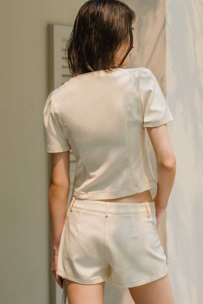 Kendall Denim Shorts (Cream)
