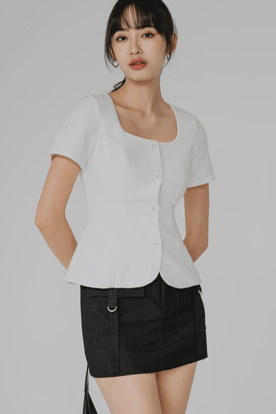 Yours Truly Square Neck Top (White)