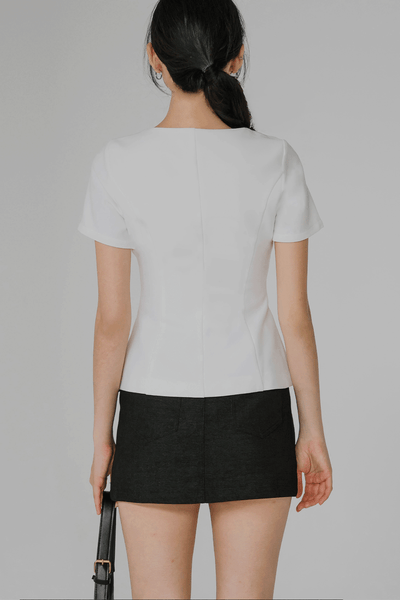 Yours Truly Square Neck Top (White)