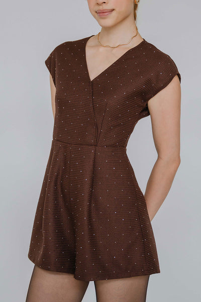 Midnights V-Neck Romper (Espresso)