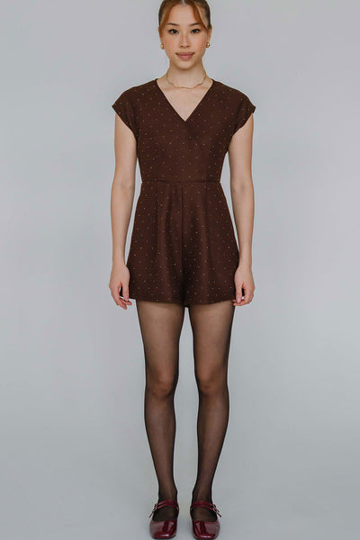 Midnights V-Neck Romper (Espresso)