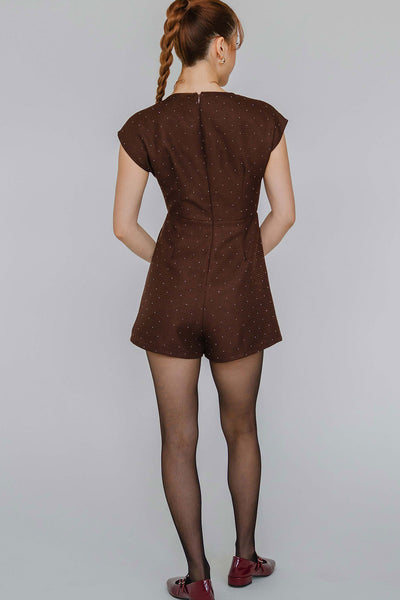 Midnights V-Neck Romper (Espresso)