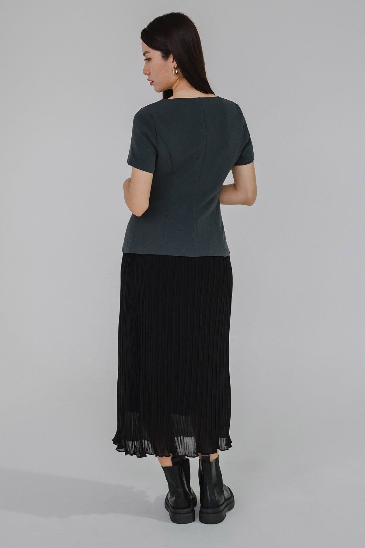 Yours Truly Square Neck Top (Grey)