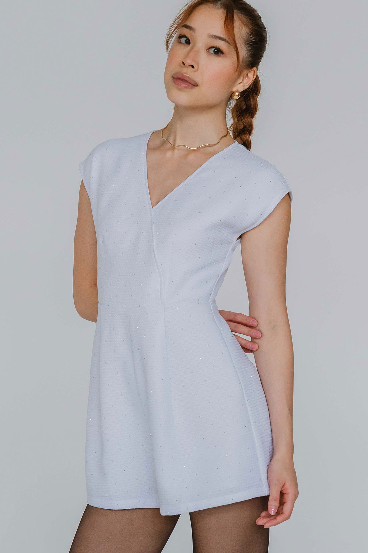 Midnights V-Neck Romper (Ice)