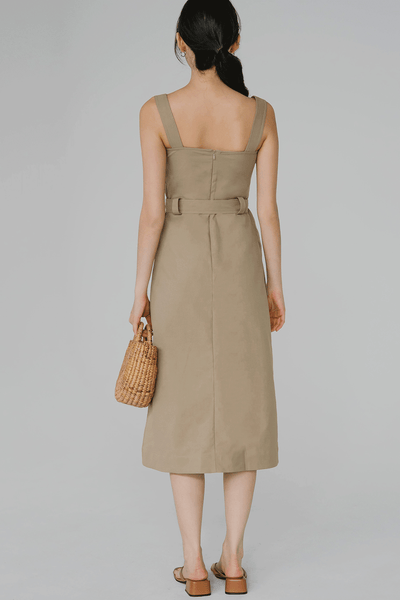 Darcy Belted Utility Dress (Tan)