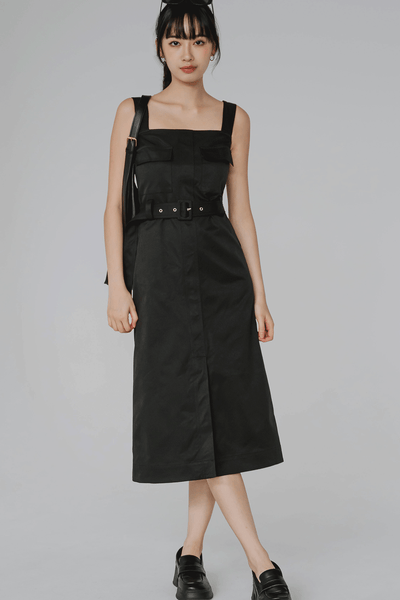 Darcy Belted Utility Dress (Black)