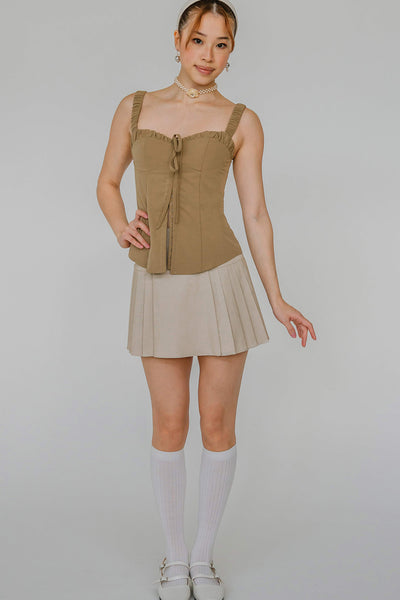 Serendipity Padded Bustier Top (Khaki)