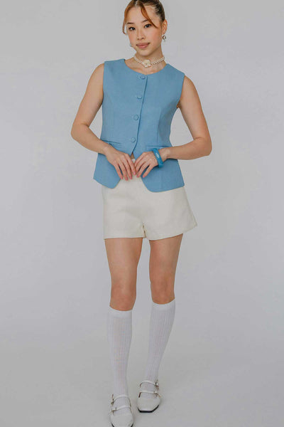 Polly Tweed Vest (Blue)
