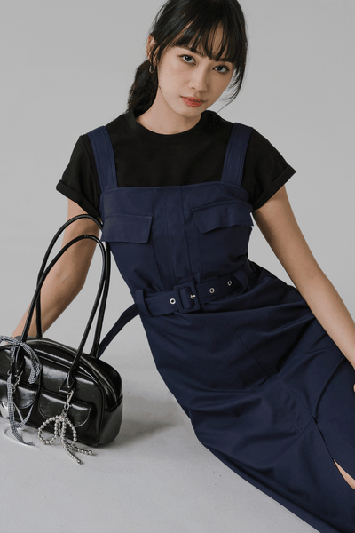 Darcy Belted Utility Dress (Navy)