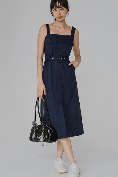 Darcy Belted Utility Dress (Navy)