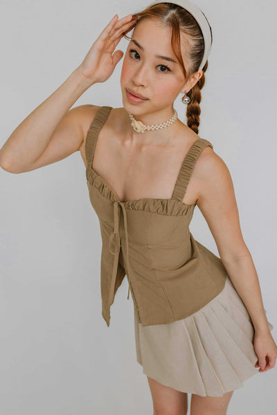 Serendipity Padded Bustier Top (Khaki)