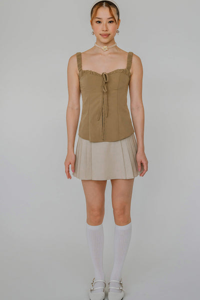 Serendipity Padded Bustier Top (Khaki)