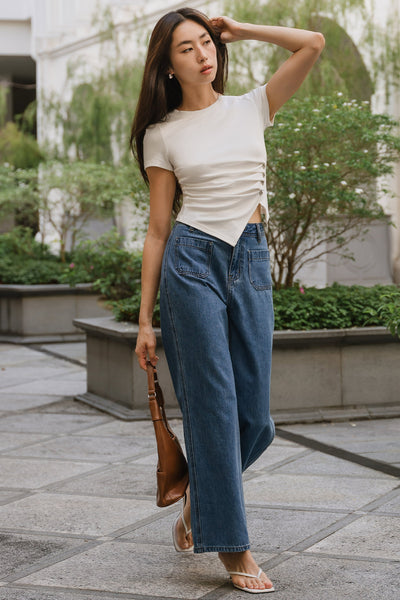 Kiki Button Tee (White)