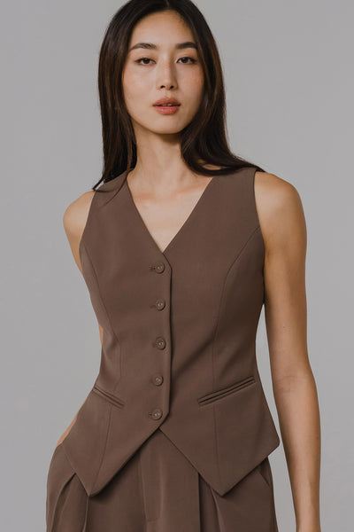 Beverly Vest Top (Brown)